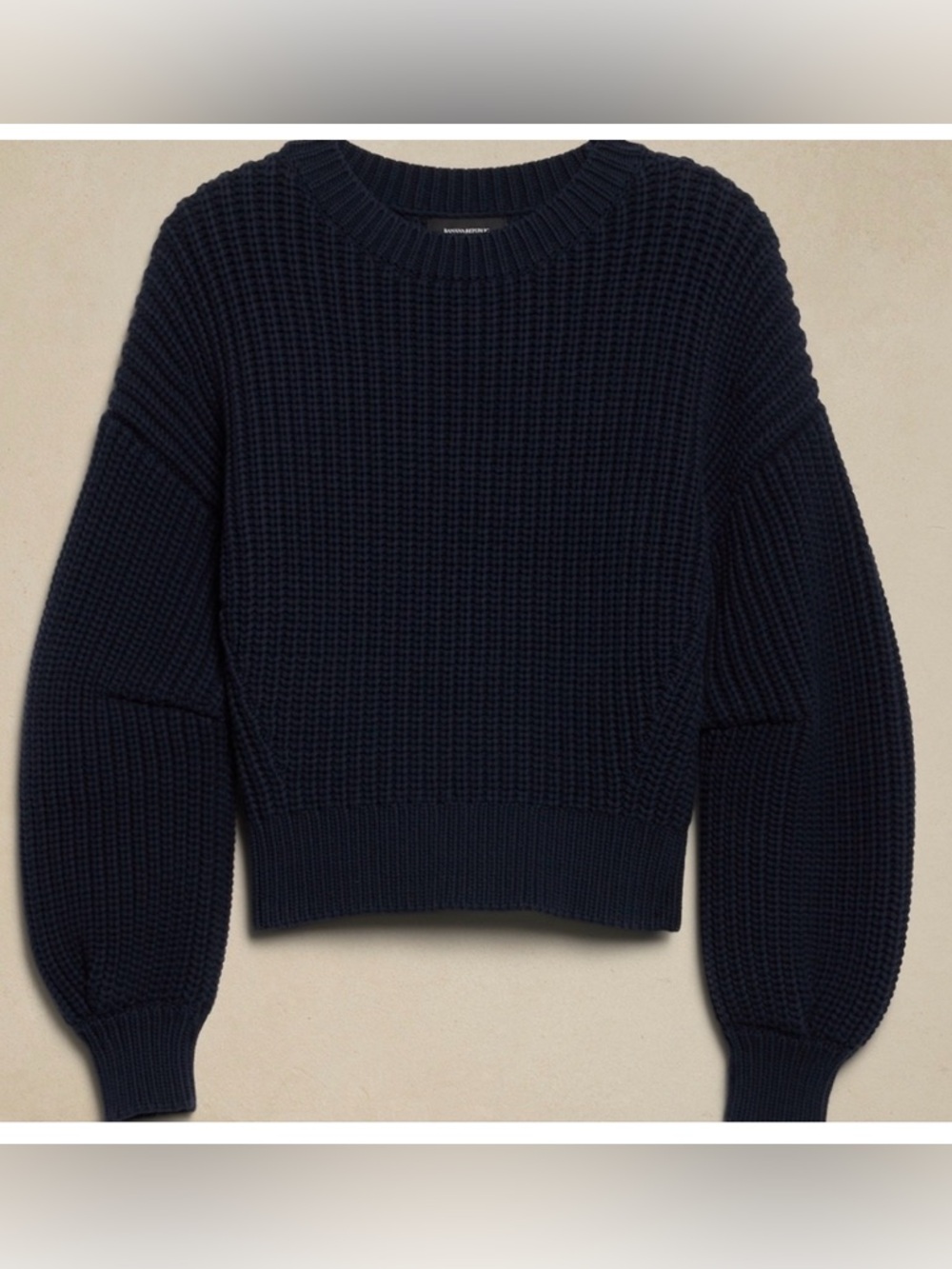 Banana Republic Cream Knit Crewneck Sweater - Picture 3 of 7